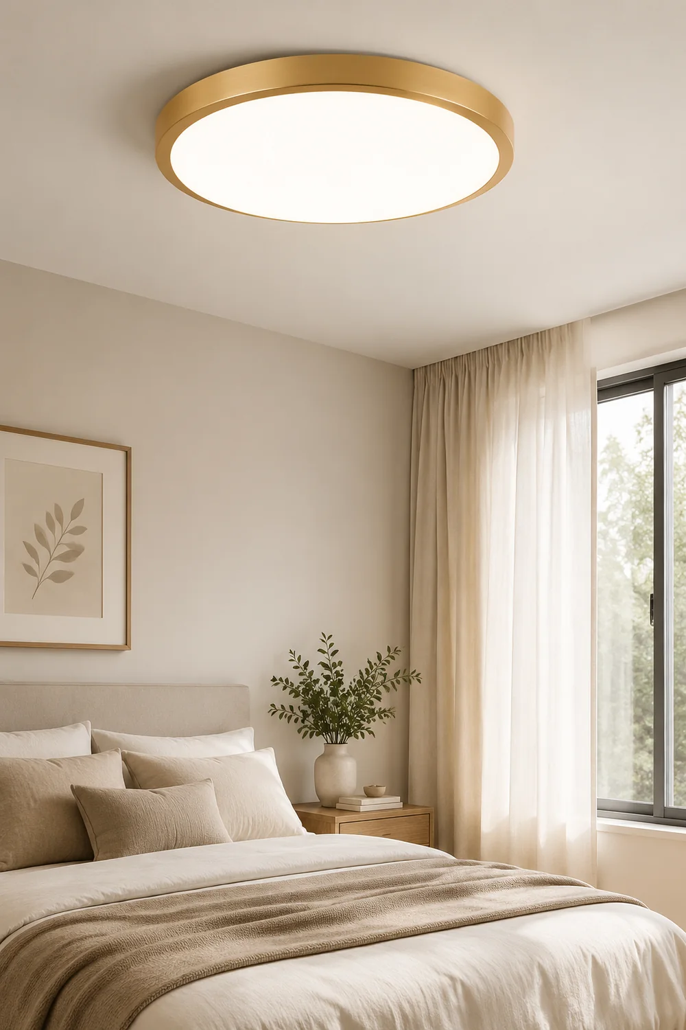 Gold Vintage Round Flush Mount Ceiling Light - Lumpaz