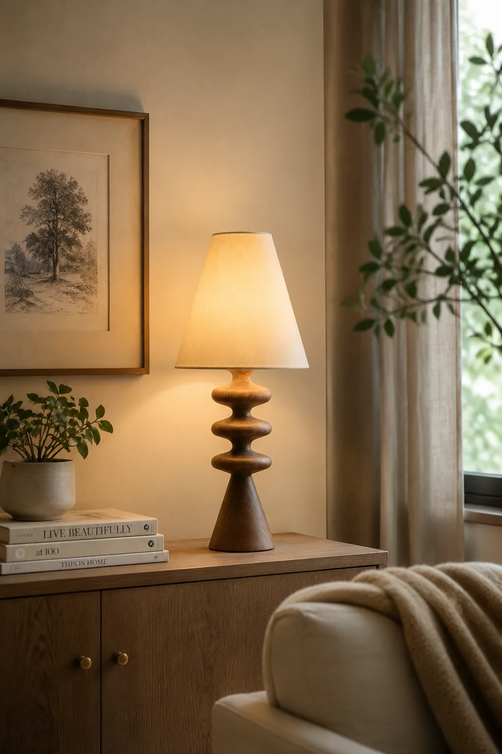 Ripple Wood Table Lamp - Lumpaz