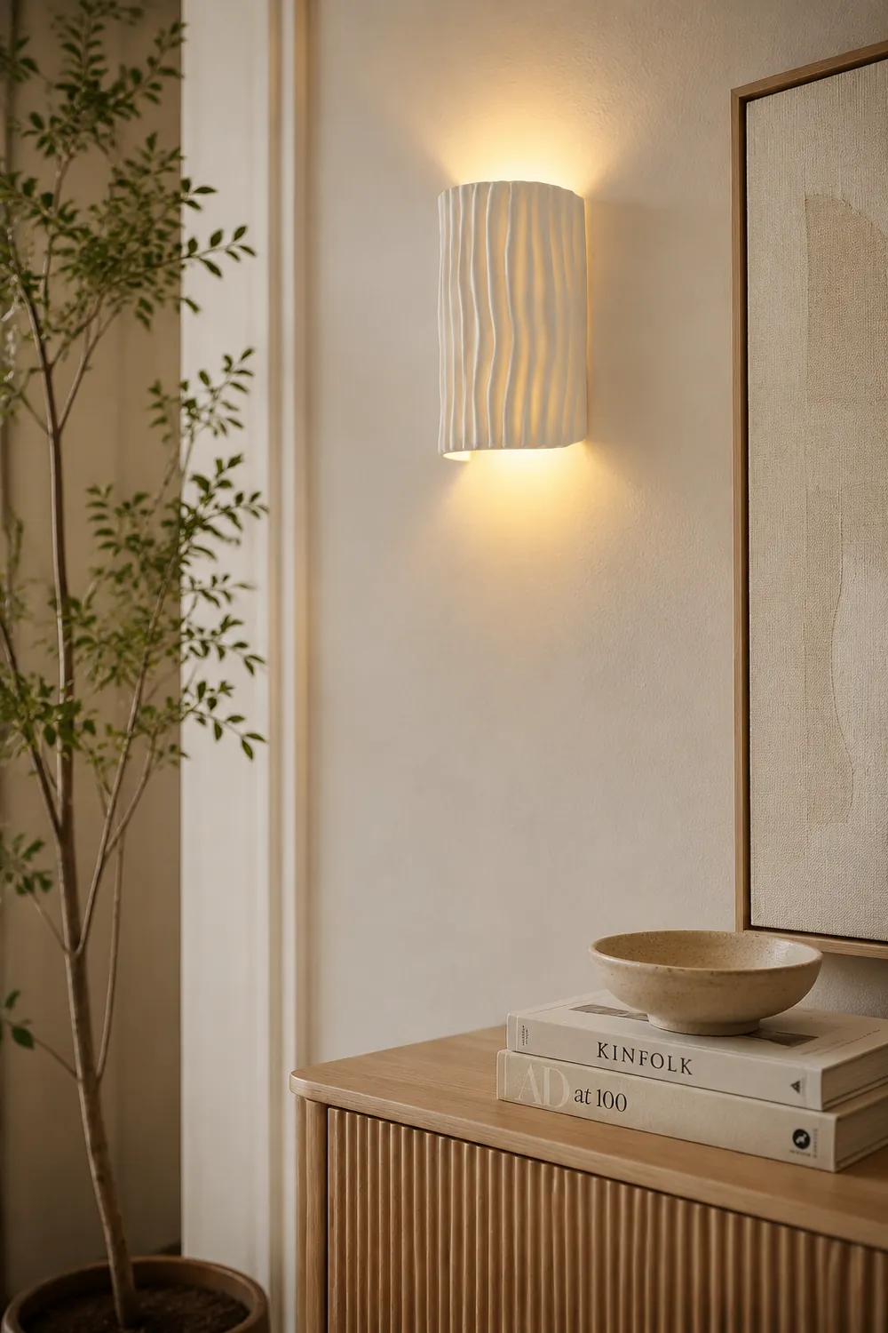 Pleated Resin Wall Lamp - Lumpaz