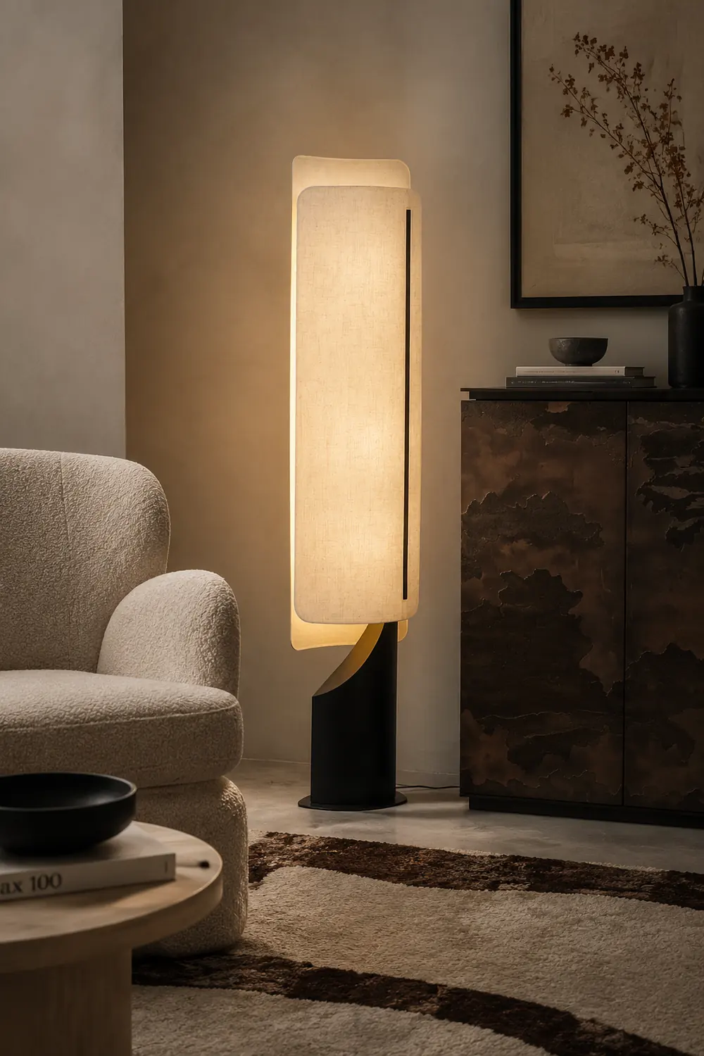 Barrier Linen Floor Lamp - Lumpaz