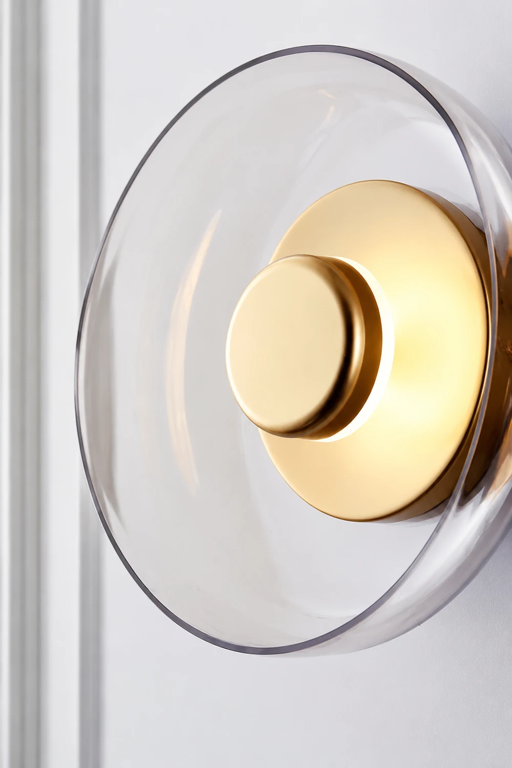 Modern Clear Round LED Glass Wall Sconce - Lumpaz