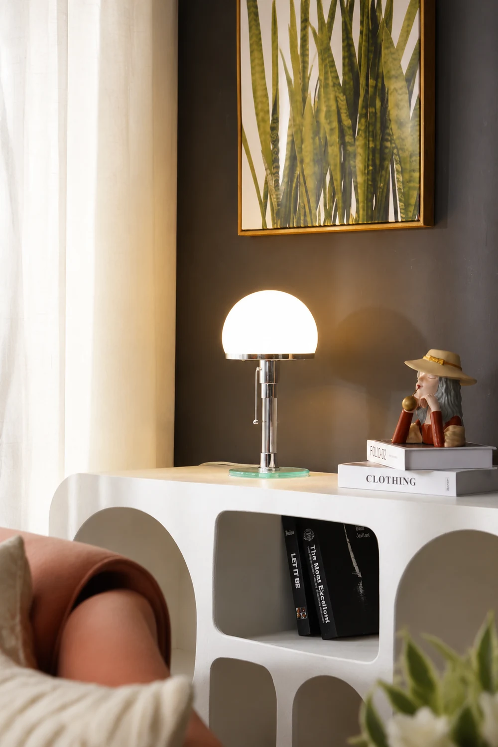 Hemispherical Chrome Table Lamp - Lumpaz