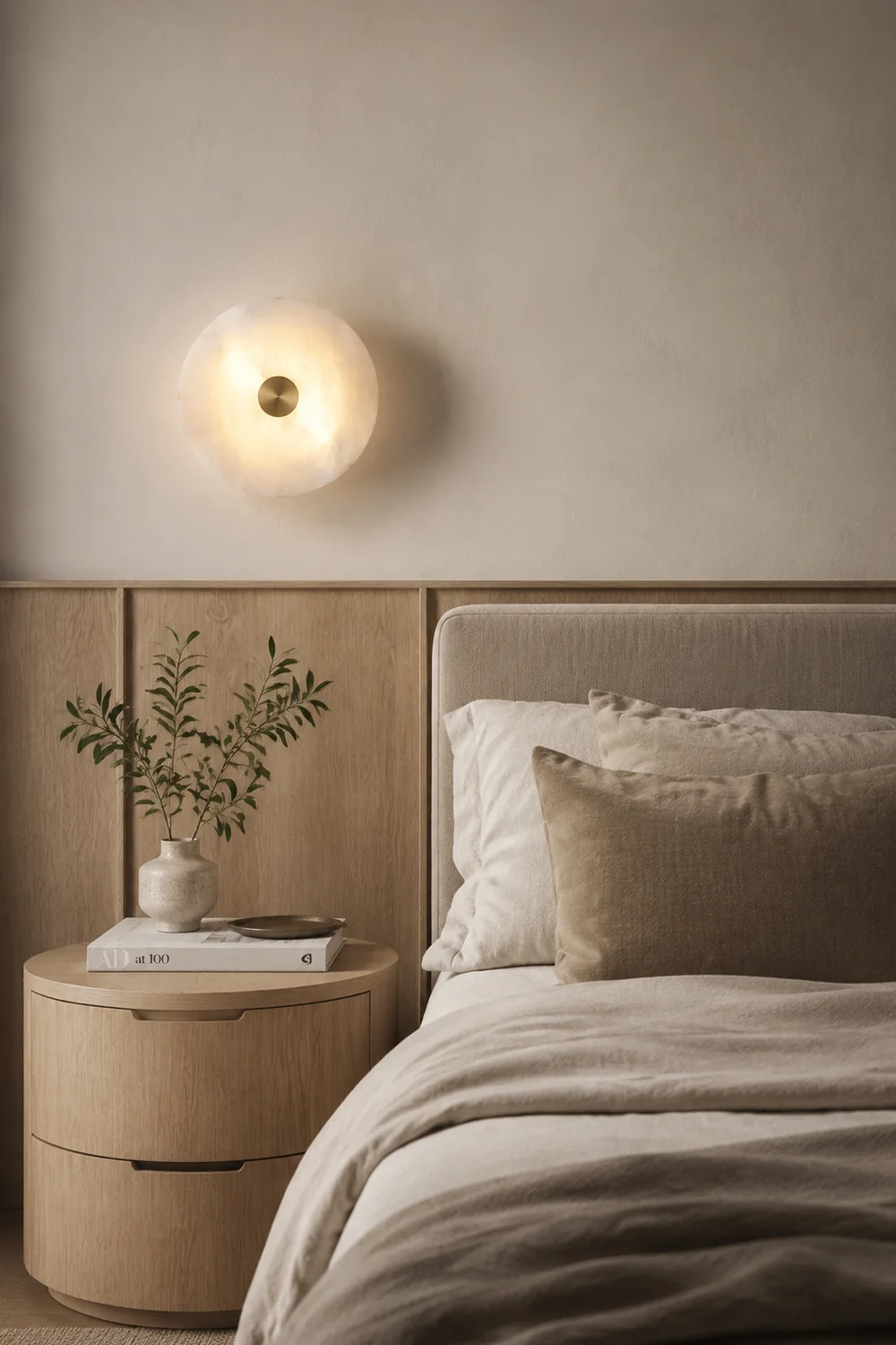 Disc Shaped Alabaster Wall Light - Lumpaz