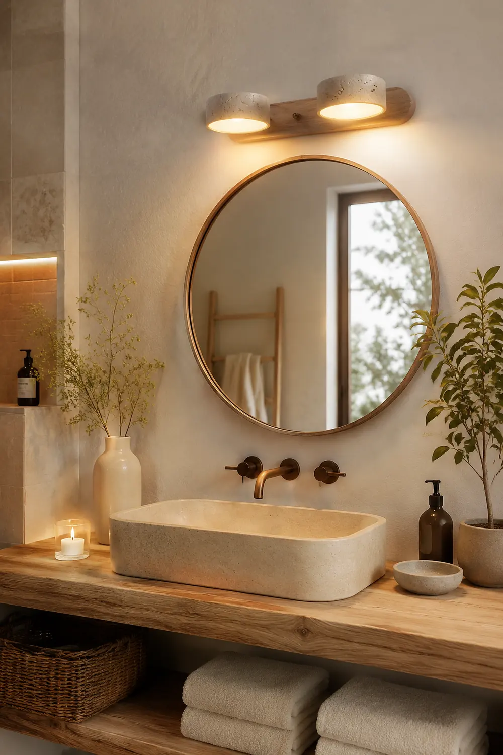 Travertine Duo Wall Light - Lumpaz