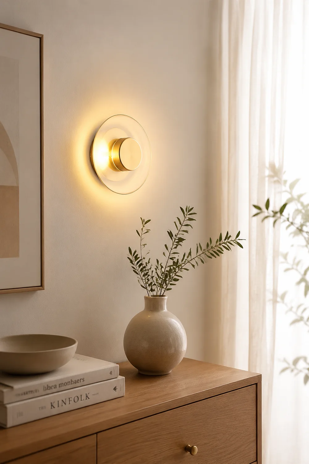 Modern Clear Round LED Glass Wall Sconce - Lumpaz