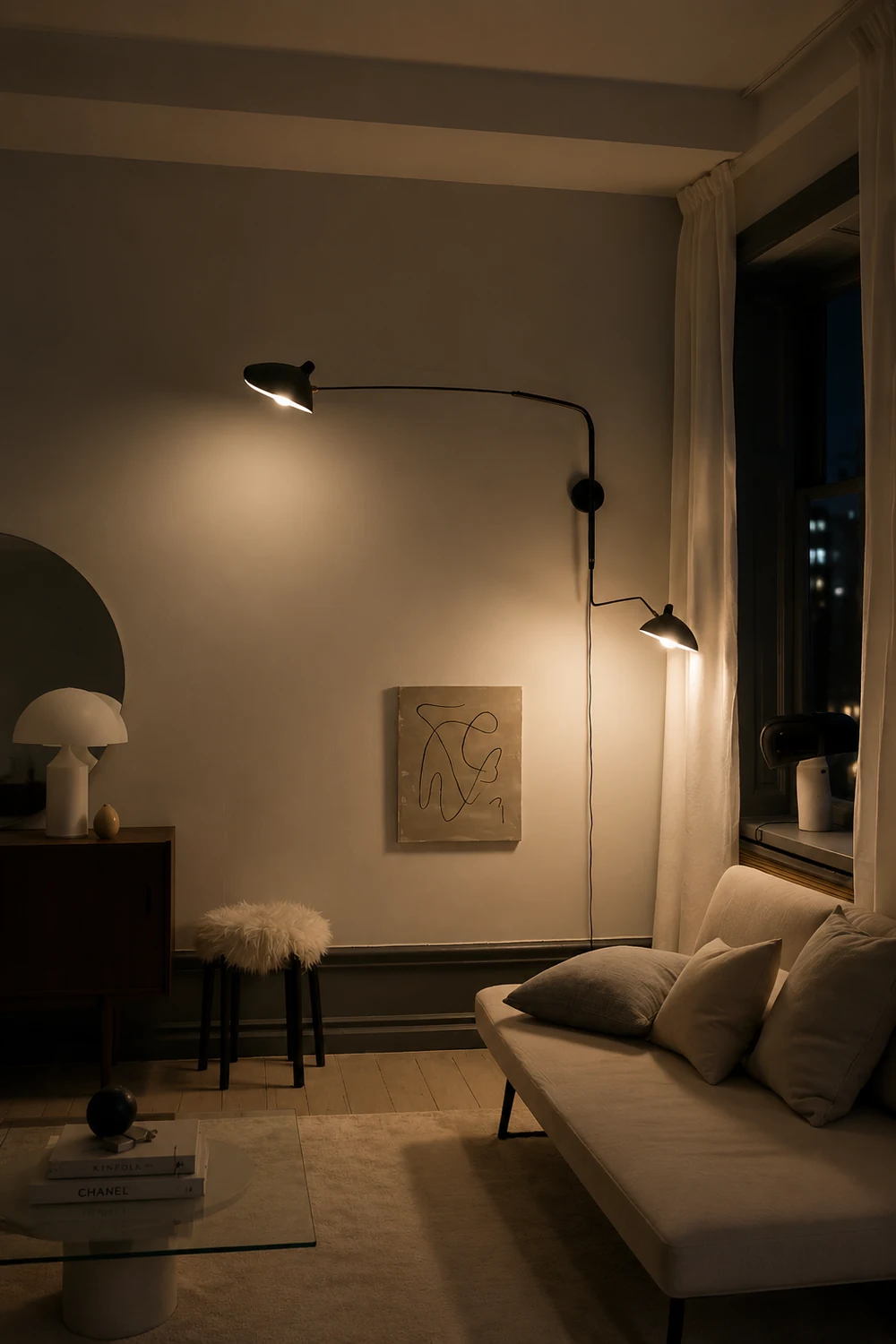 Serge Mouille Plug In Wall Lamp - Lumpaz