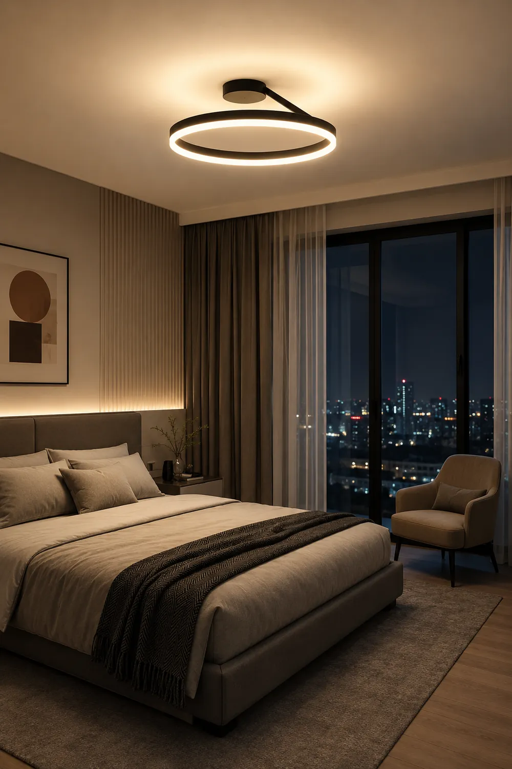 Nordic LED Geometry Circle Ceiling Light - Lumpaz