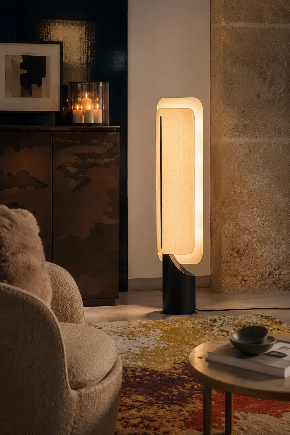 Barrier Linen Floor Lamp - Lumpaz