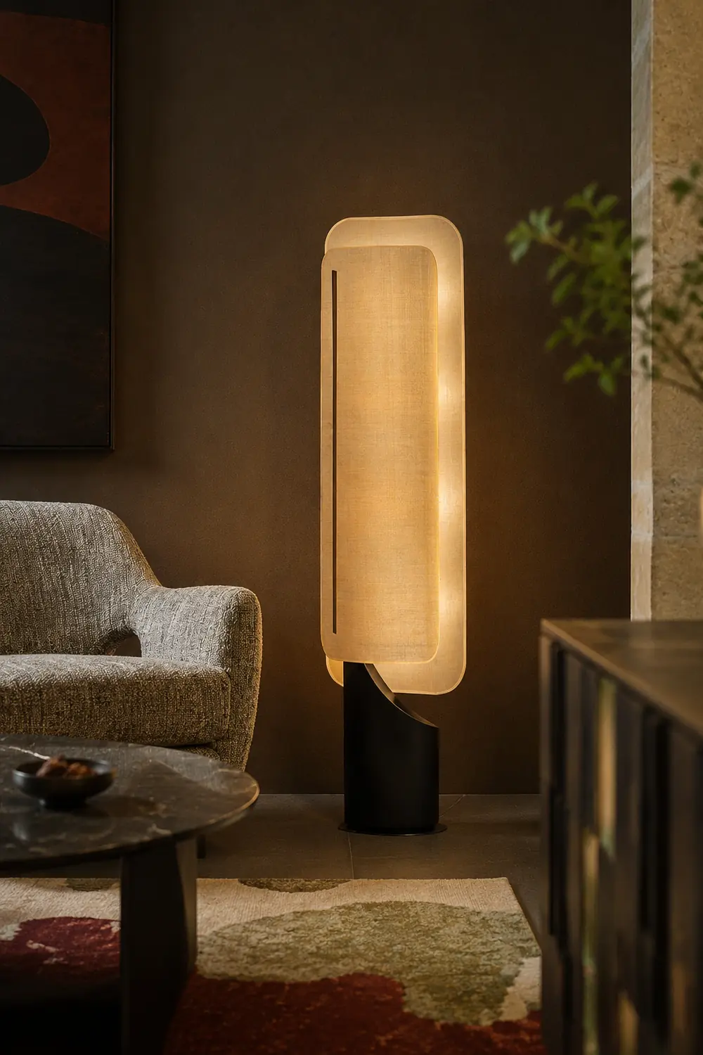 Barrier Linen Floor Lamp - Lumpaz