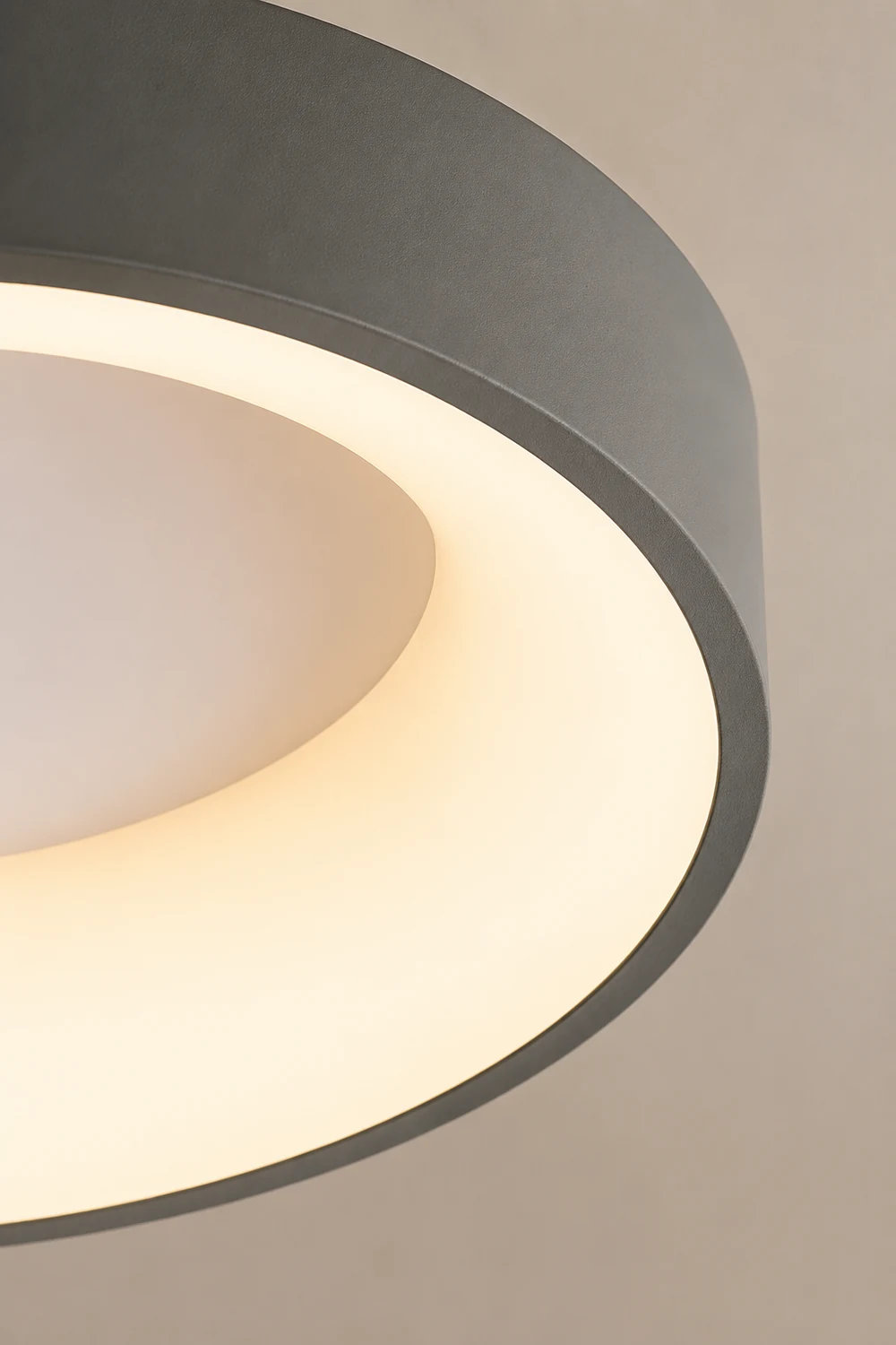 Scandinavian Grey Round LED Ceiling Light - Lumpaz