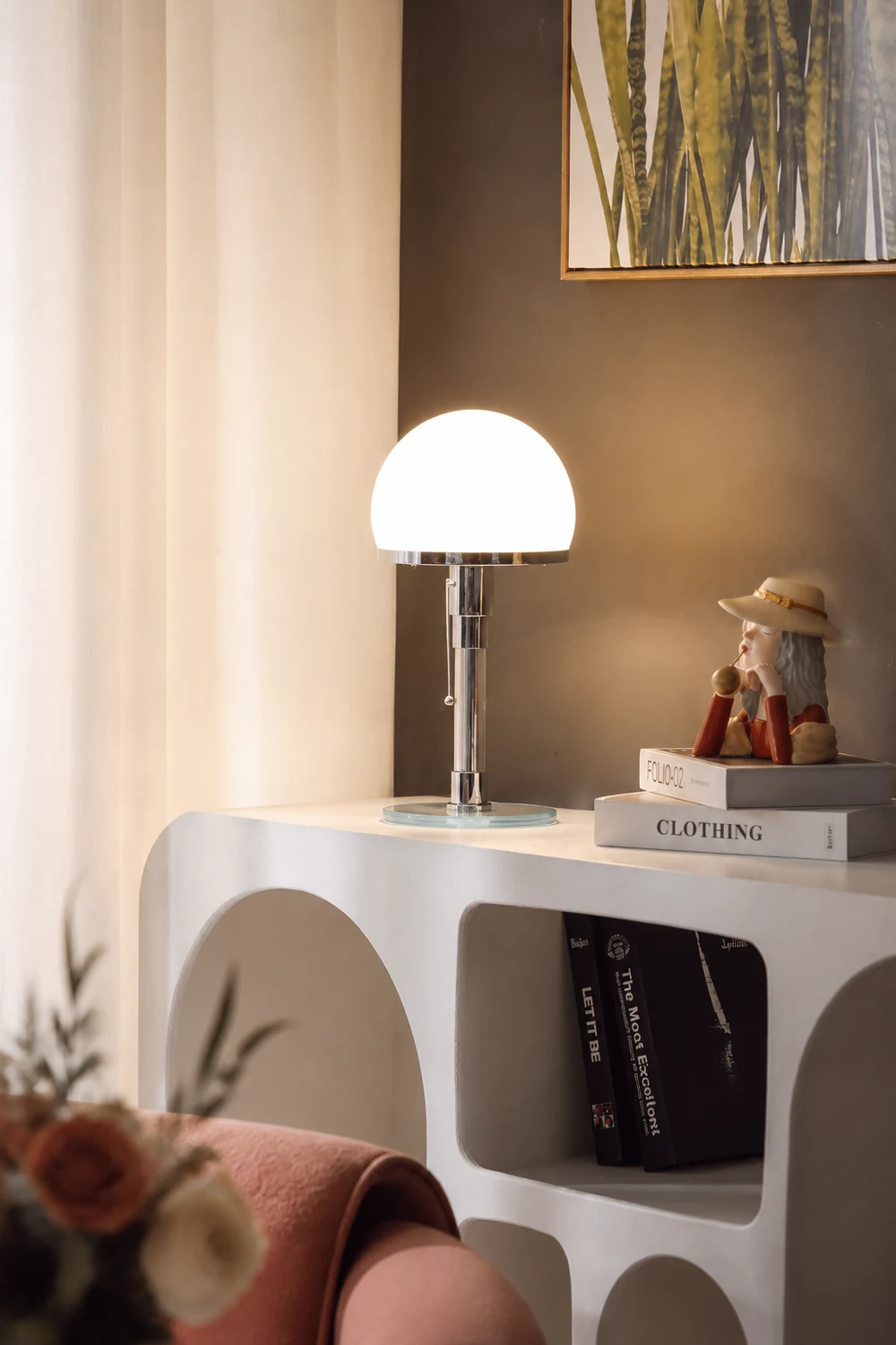 Hemispherical Chrome Table Lamp - Lumpaz