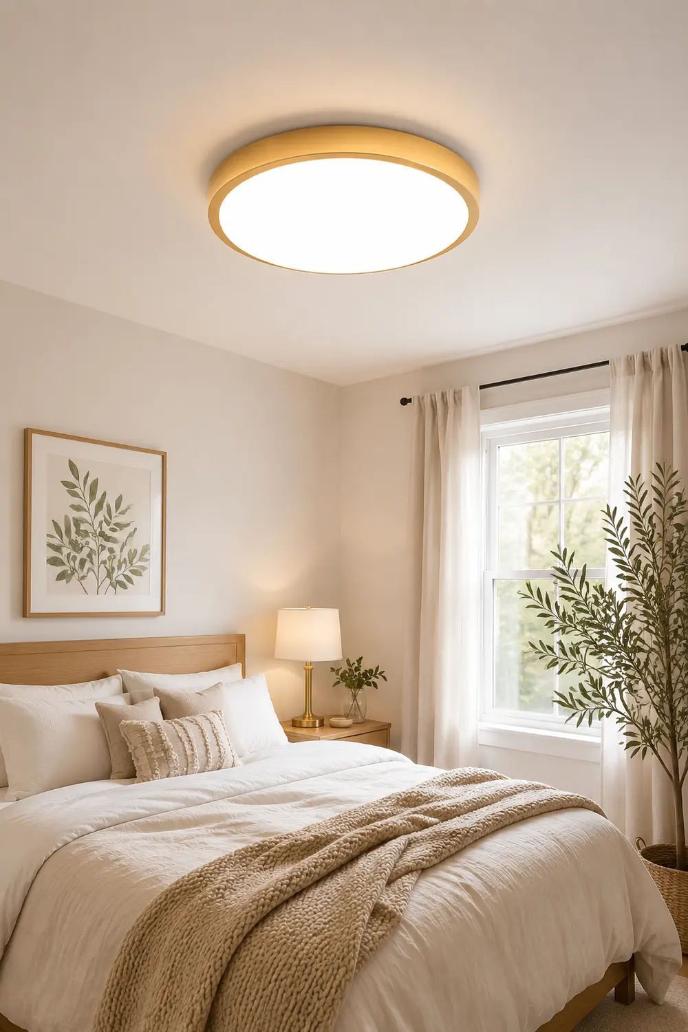 Gold Vintage Round Flush Mount Ceiling Light - Lumpaz