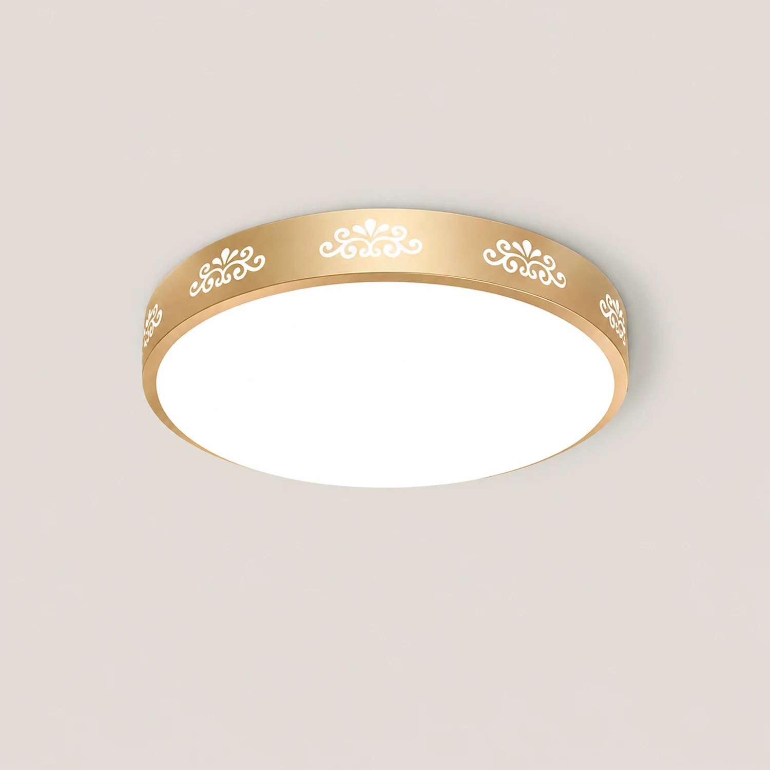 Gold Vintage Round Flush Mount Ceiling Light - Lumpaz