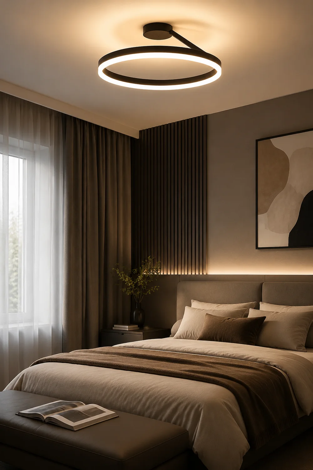 Nordic LED Geometry Circle Ceiling Light - Lumpaz