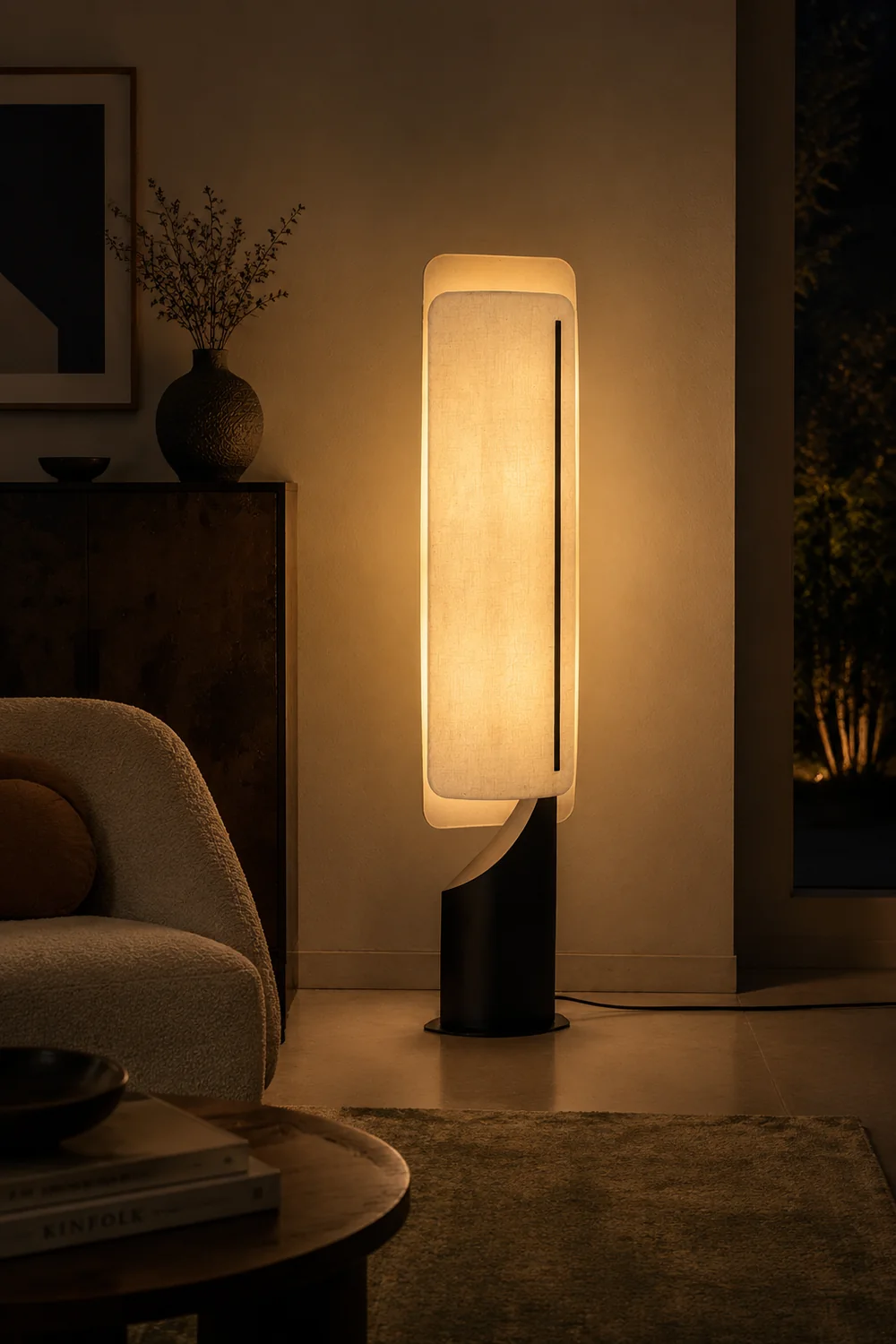 Barrier Linen Floor Lamp - Lumpaz