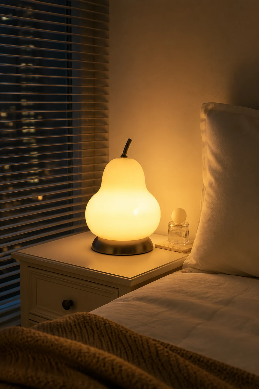 Pear Glass Built-in Battery Table Lamp - Lumpaz