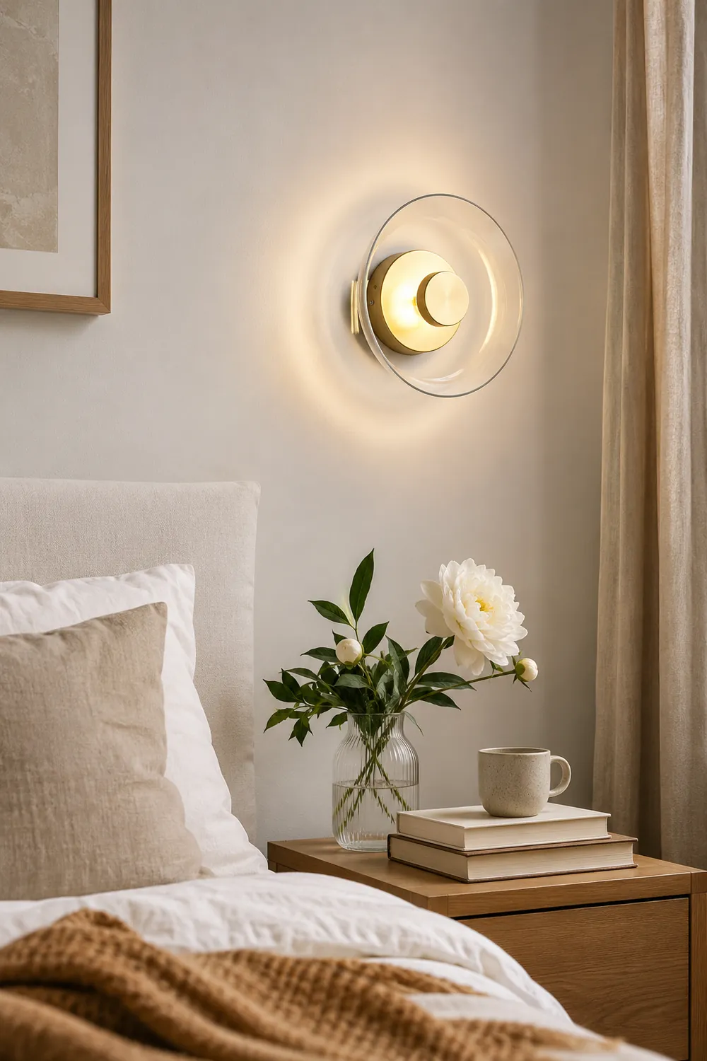 Modern Clear Round LED Glass Wall Sconce - Lumpaz