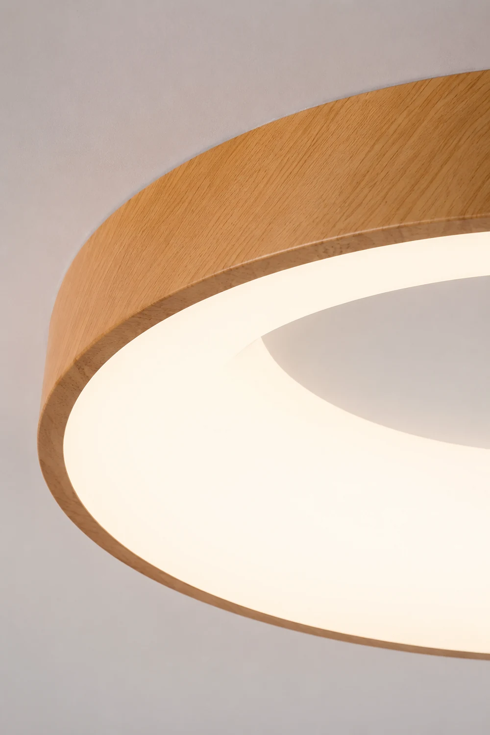 Natural Wood Round LED Ceiling Light - Lumpaz