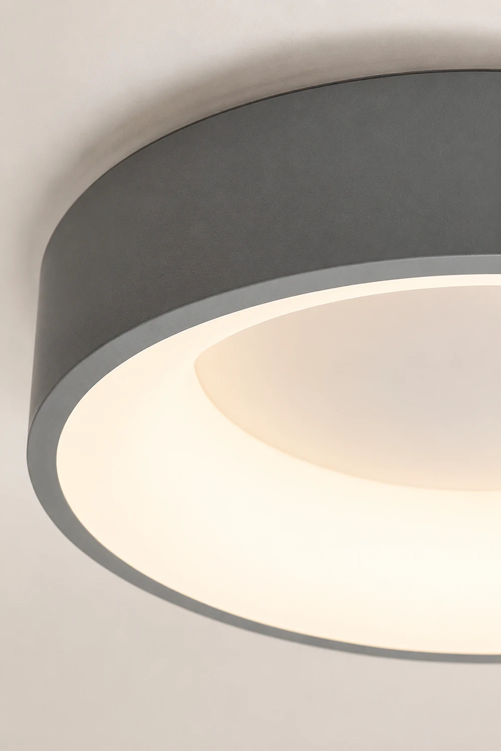 Scandinavian Grey Round LED Ceiling Light - Lumpaz