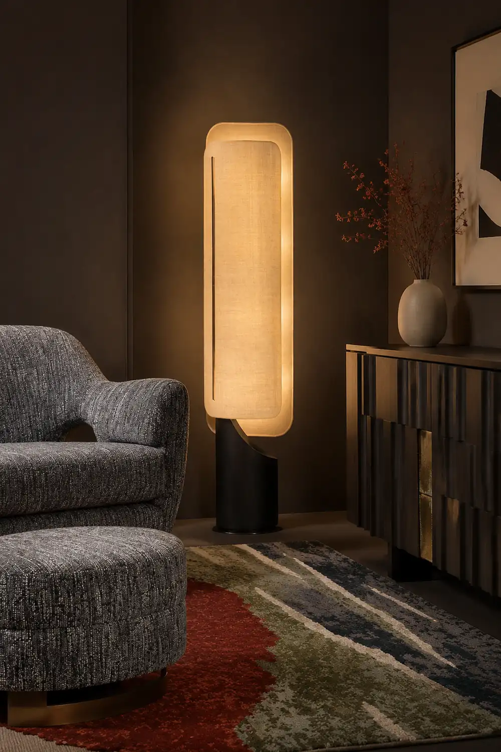 Barrier Linen Floor Lamp - Lumpaz