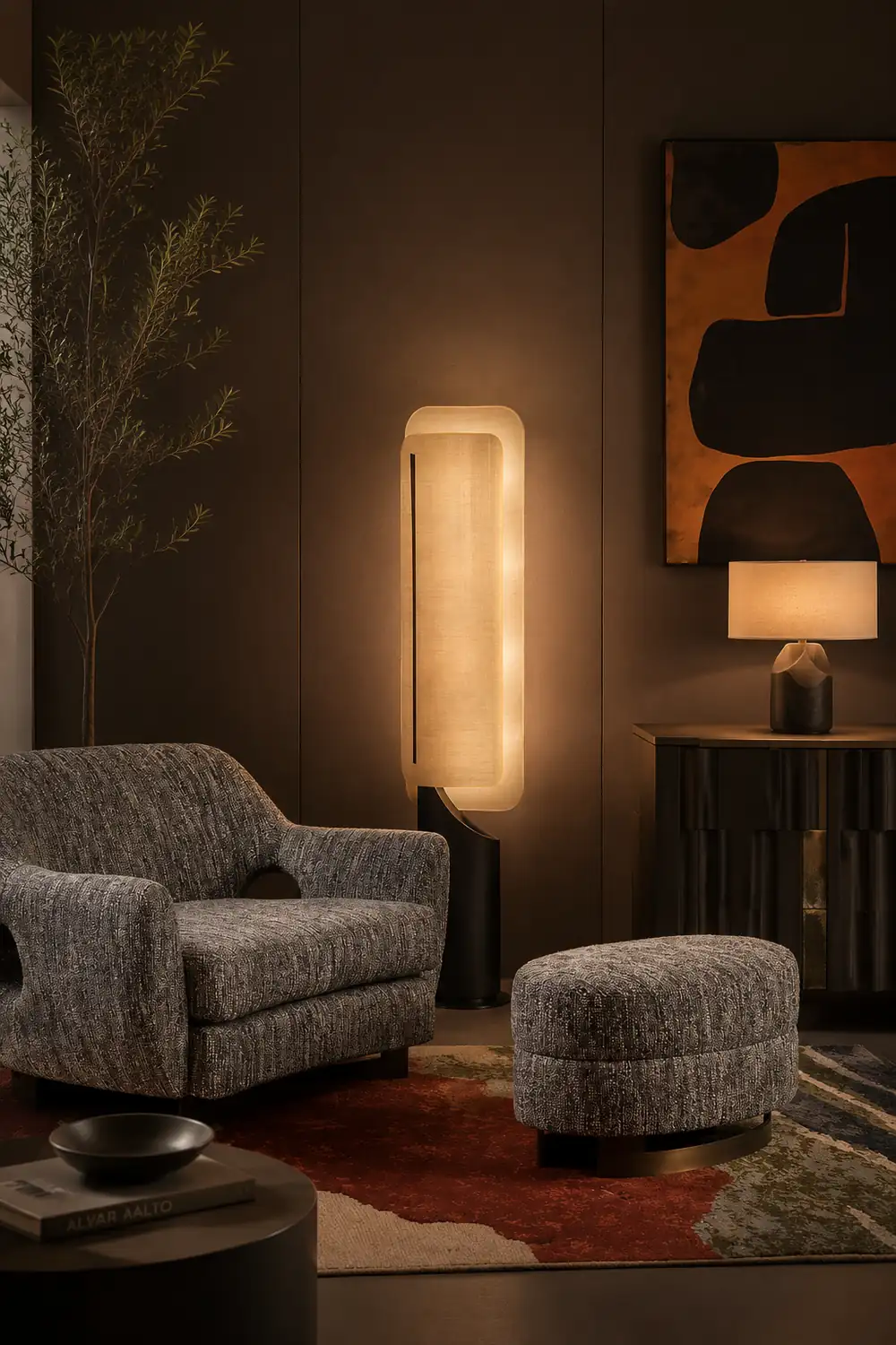 Barrier Linen Floor Lamp - Lumpaz
