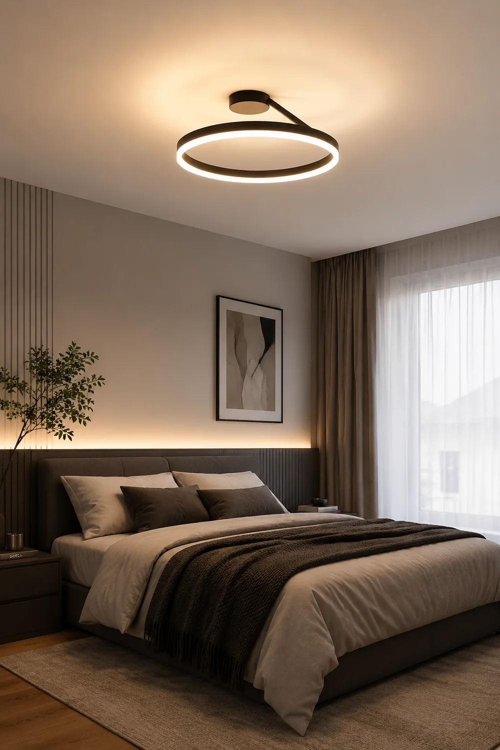 Nordic LED Geometry Circle Ceiling Light - Lumpaz