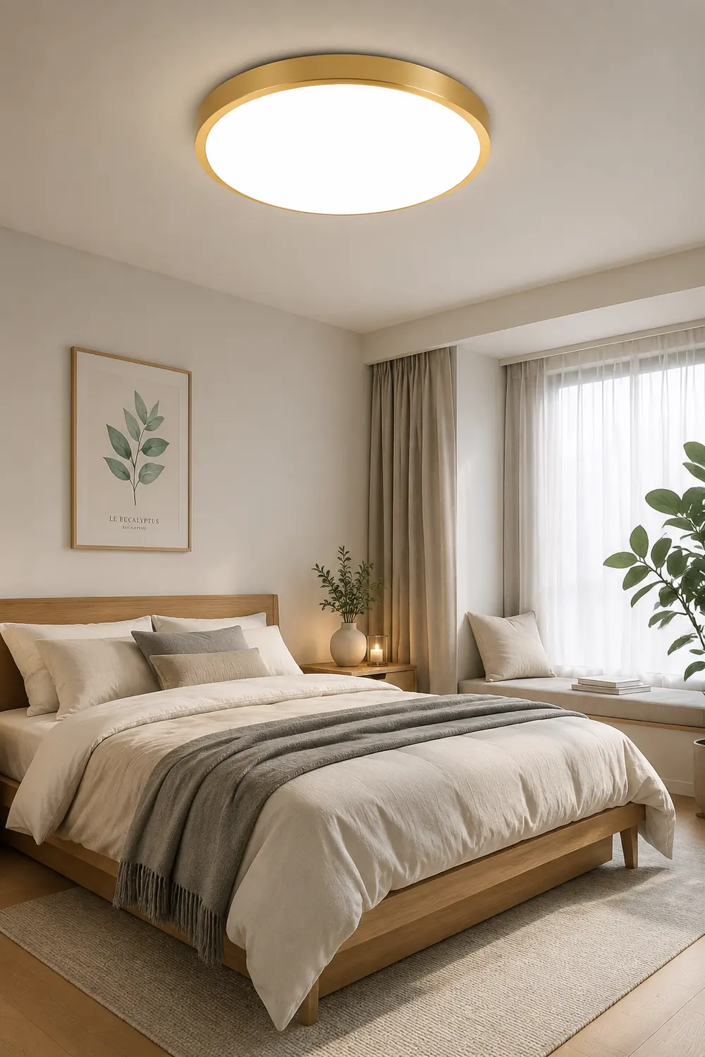 Gold Vintage Round Flush Mount Ceiling Light - Lumpaz