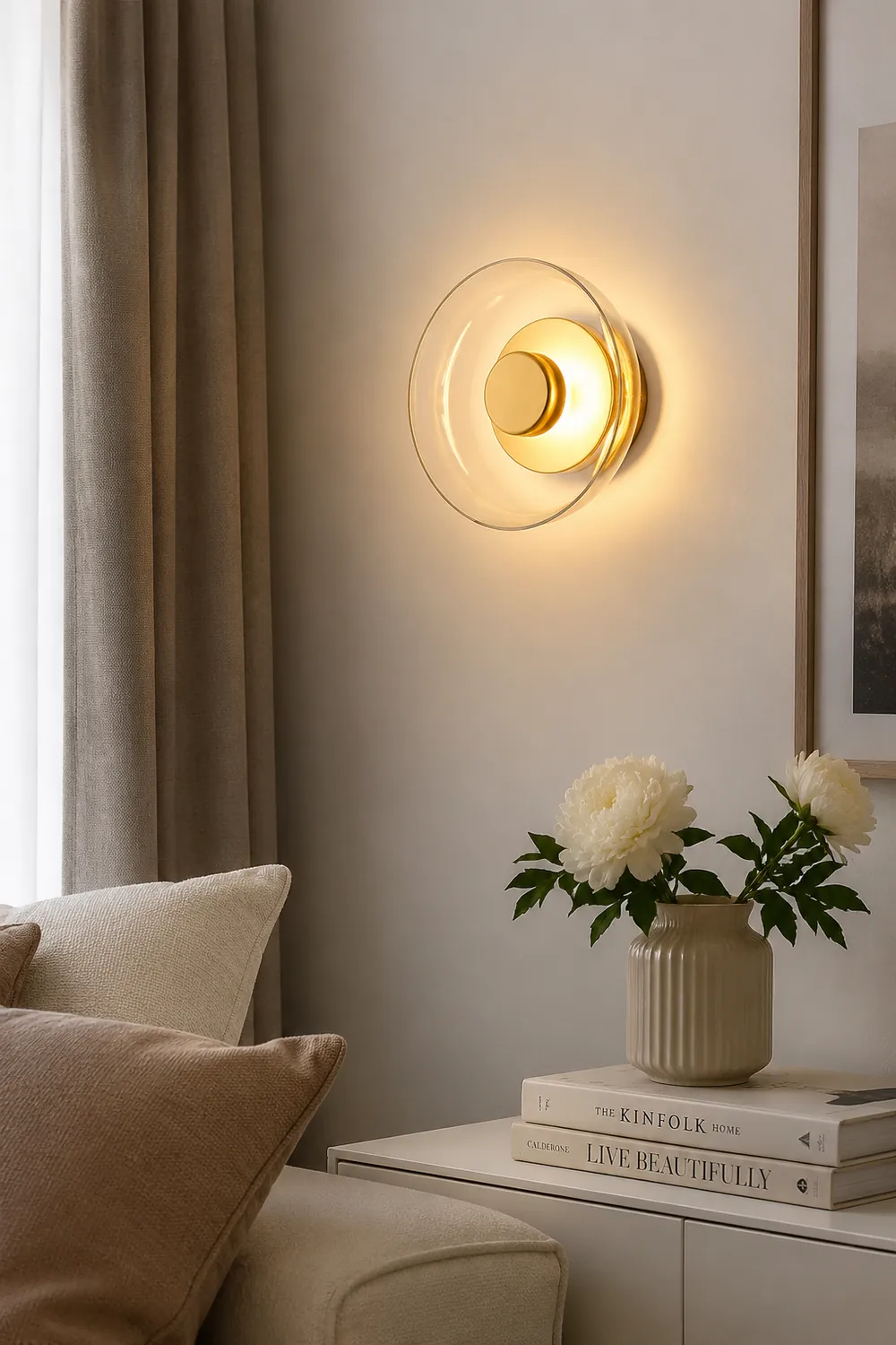 Modern Clear Round LED Glass Wall Sconce - Lumpaz