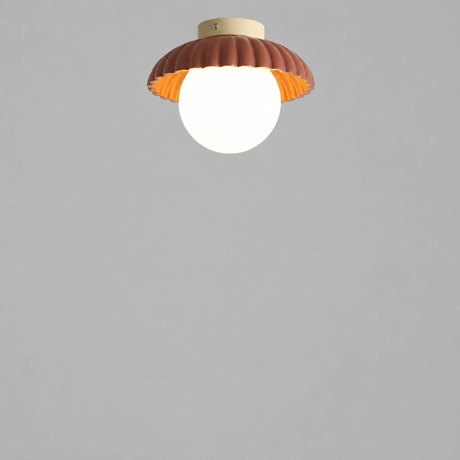 French Creamy Glass Stained Ceiling Light - Lumpaz