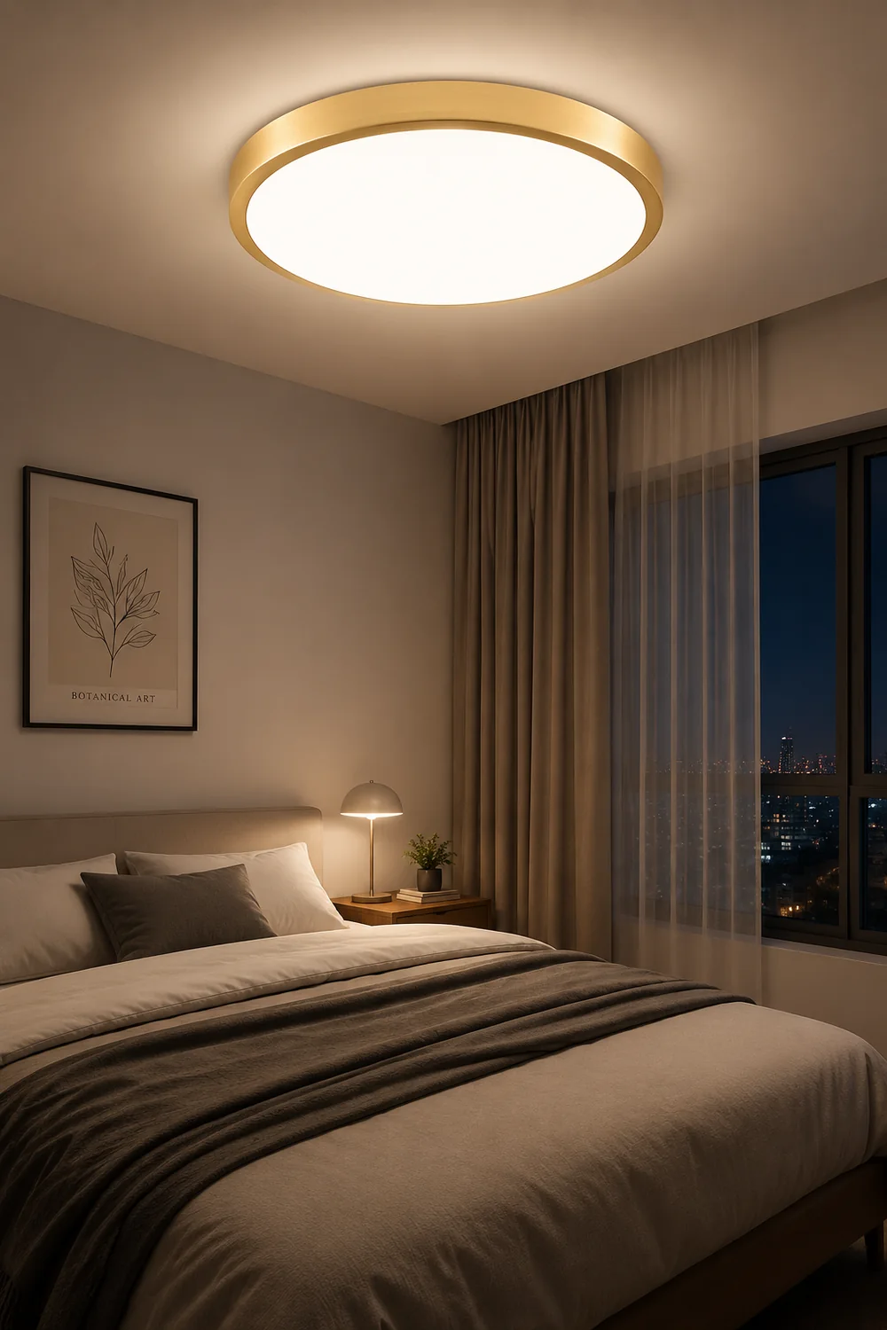 Gold Vintage Round Flush Mount Ceiling Light - Lumpaz