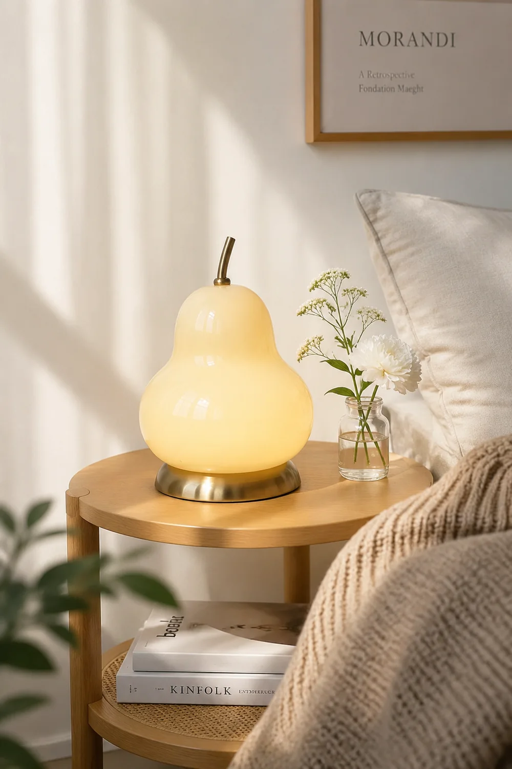 Pear Glass Built-in Battery Table Lamp - Lumpaz