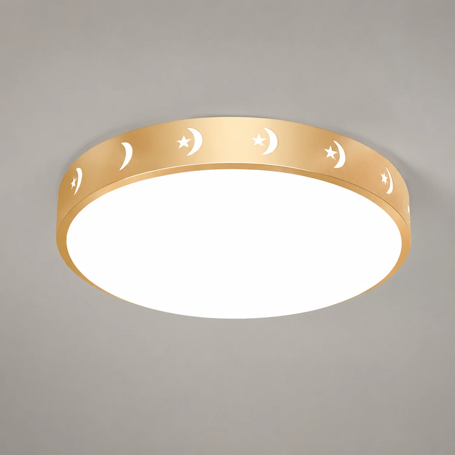 Gold Vintage Round Flush Mount Ceiling Light - Lumpaz