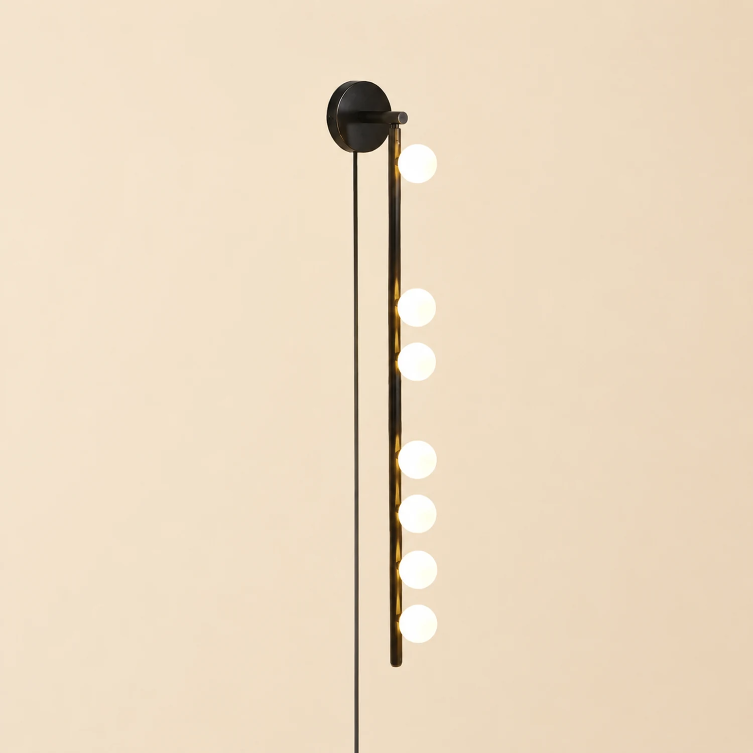 Brass Glass Tube Plug-in Wall Lamp - Lumpaz