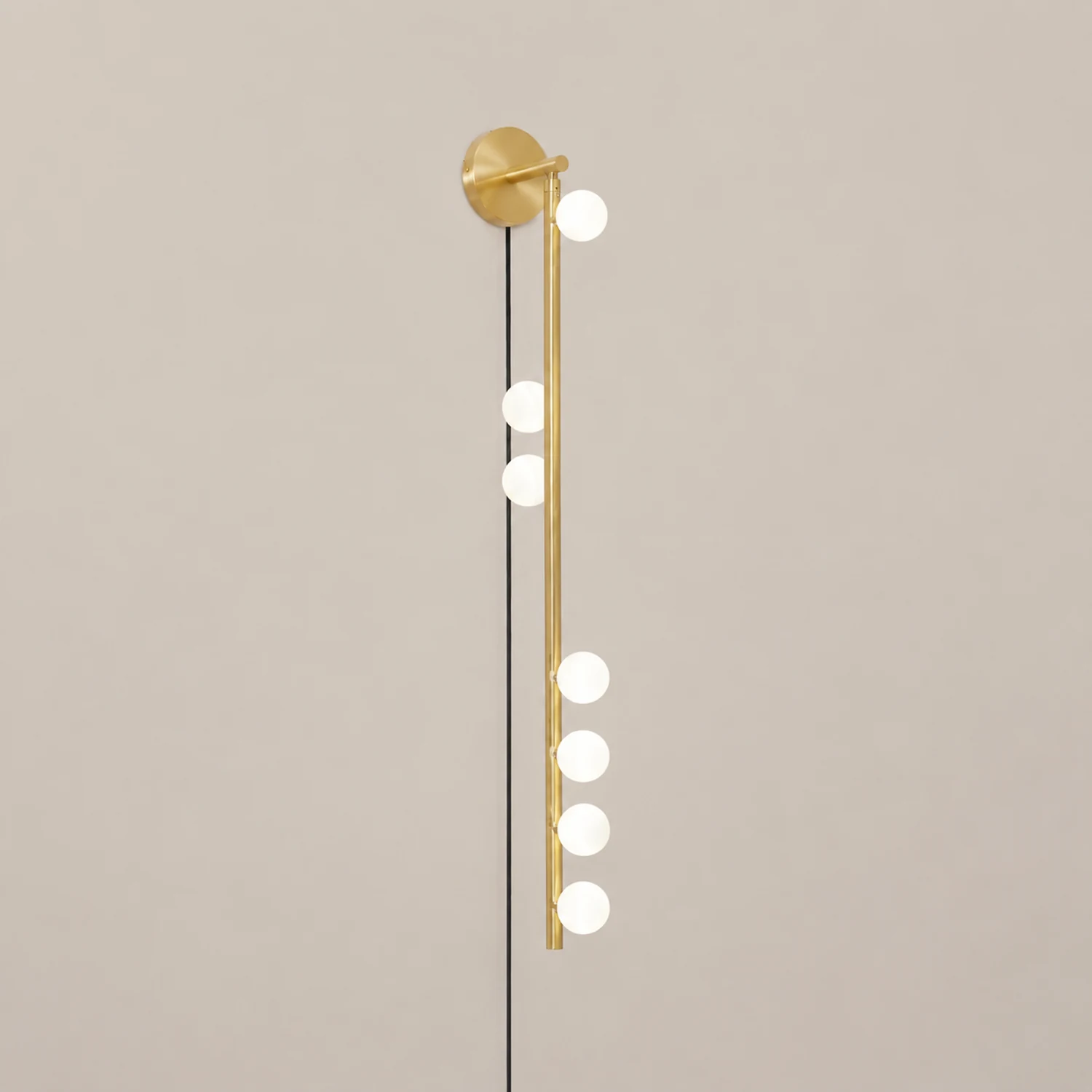 Brass Glass Tube Plug-in Wall Lamp - Lumpaz