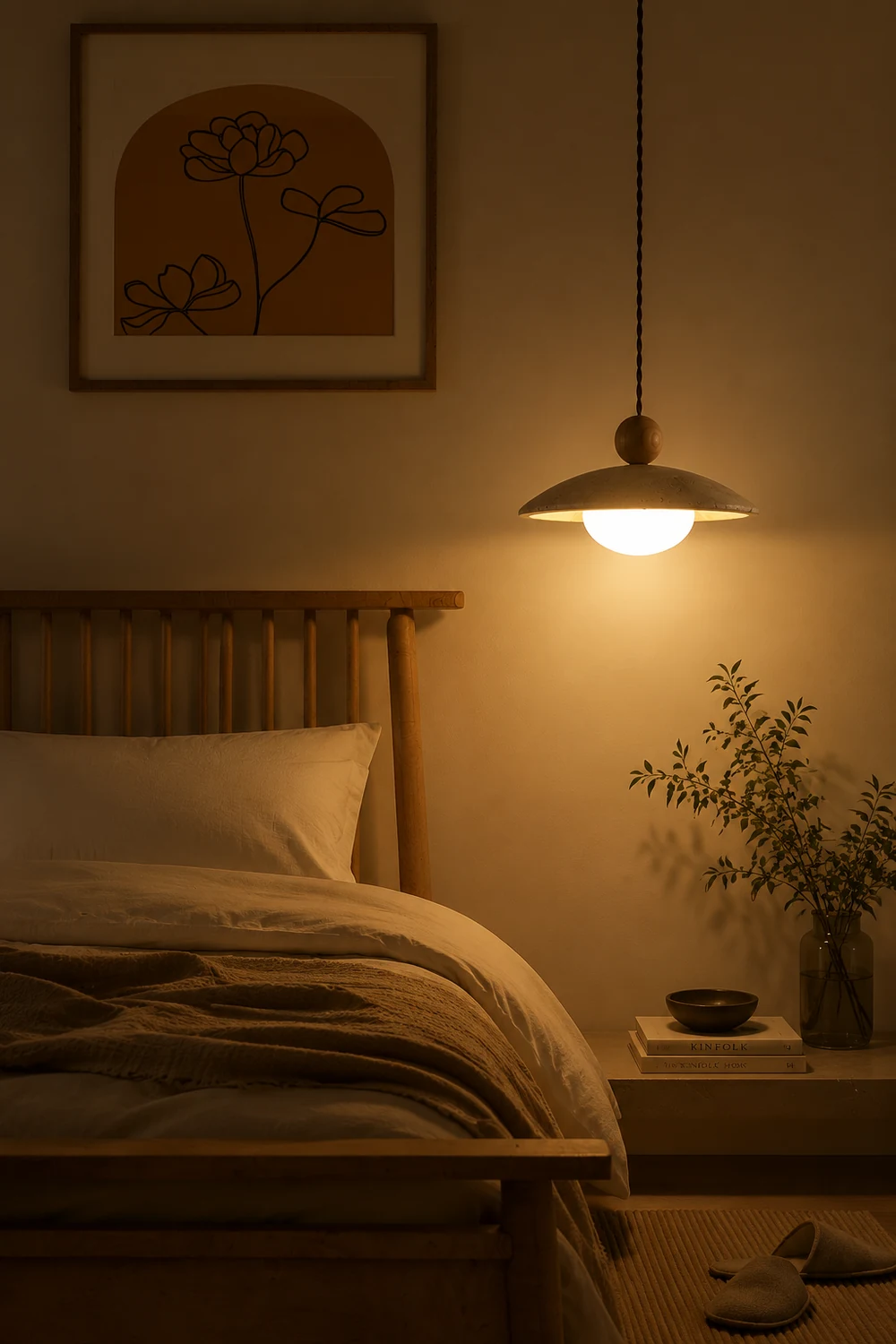 Scandinavian Travertine Disc Pendant Lamp - Lumpaz