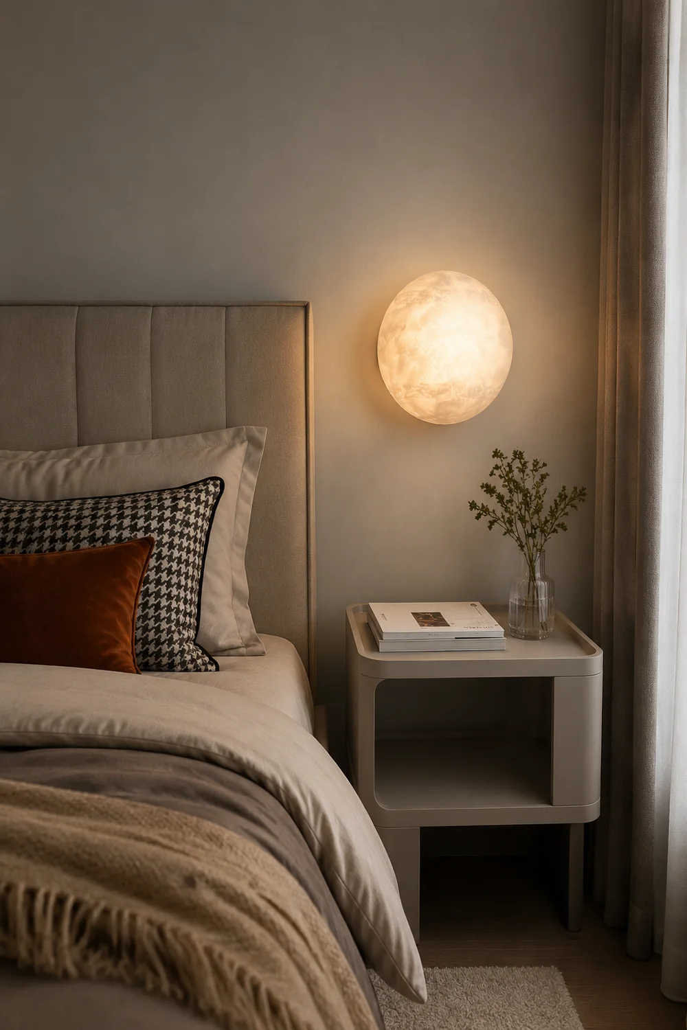 Lunar Glow Alabaster Wall Light - Lumpaz