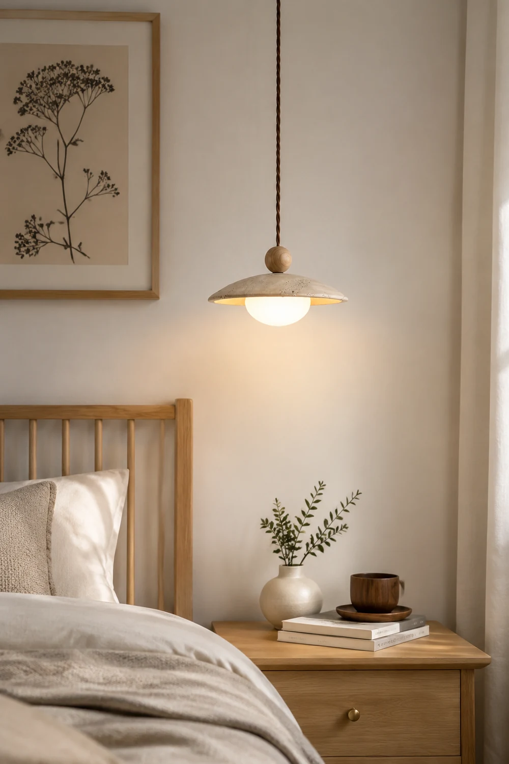 Scandinavian Travertine Disc Pendant Lamp - Lumpaz