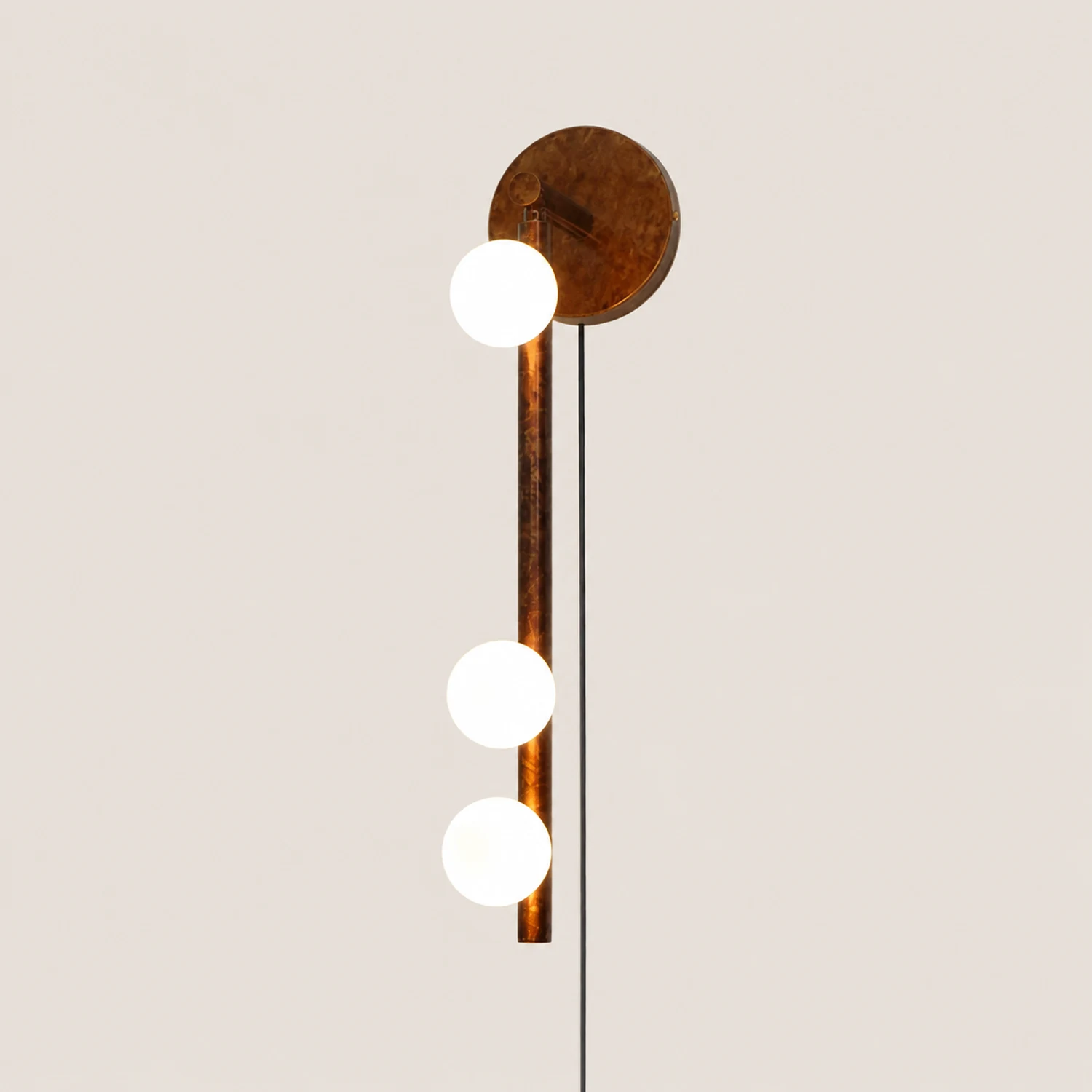 Brass Glass Tube Plug-in Wall Lamp - Lumpaz