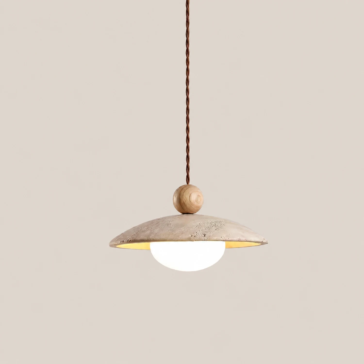 Scandinavian Travertine Disc Pendant Lamp - Lumpaz