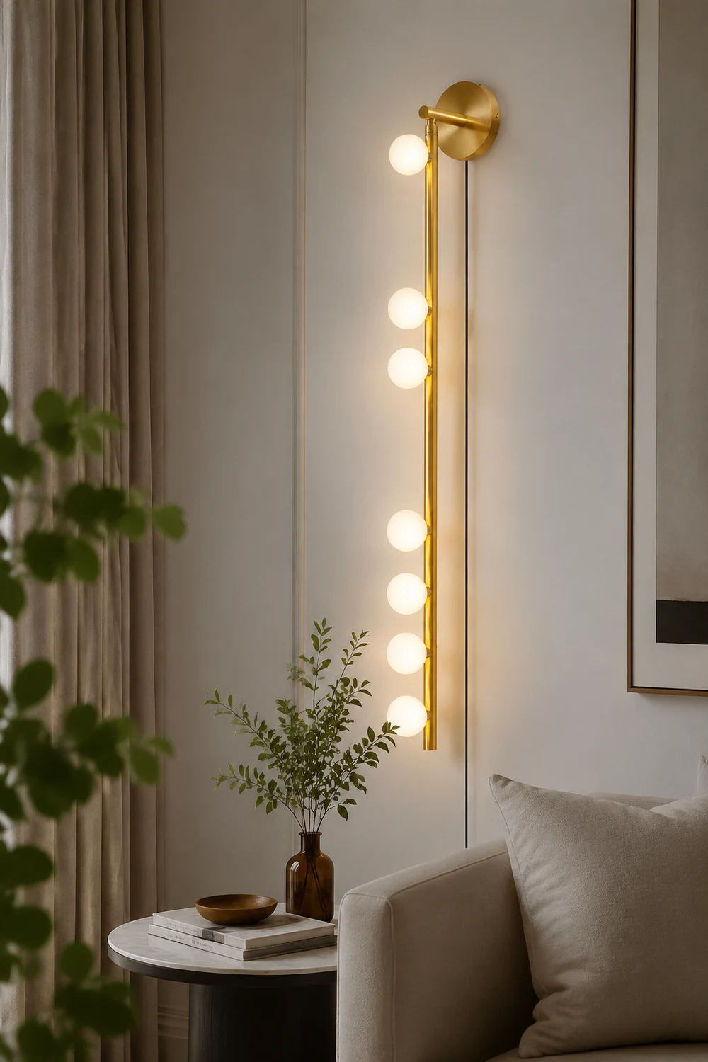 Brass Glass Tube Plug-in Wall Lamp - Lumpaz