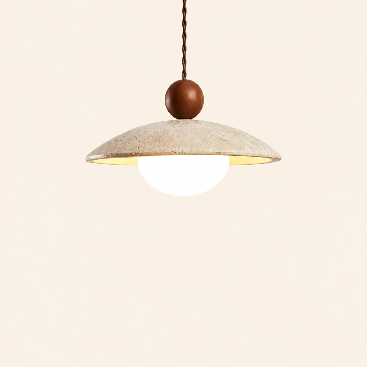 Scandinavian Travertine Disc Pendant Lamp - Lumpaz