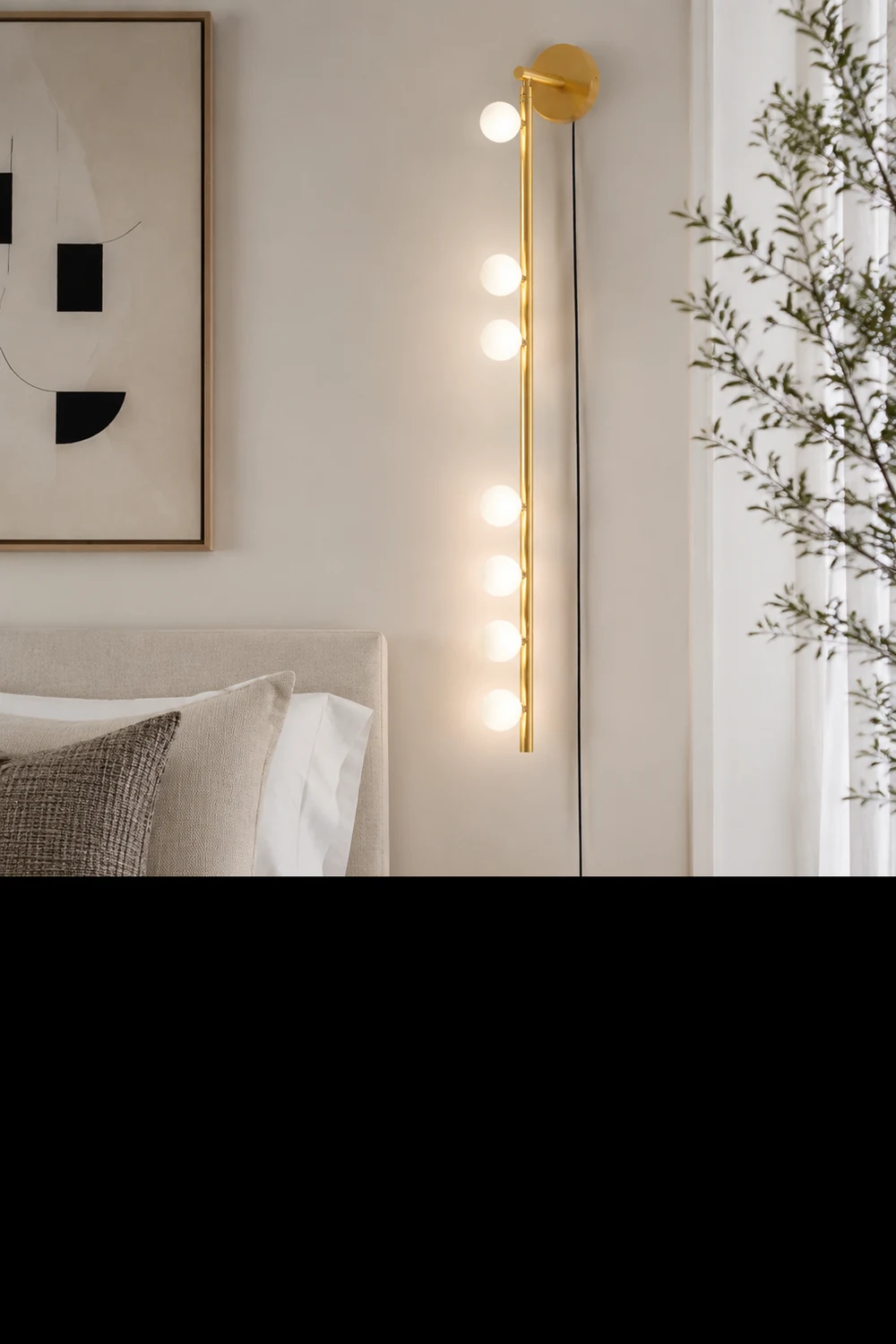 Brass Glass Tube Plug-in Wall Lamp - Lumpaz