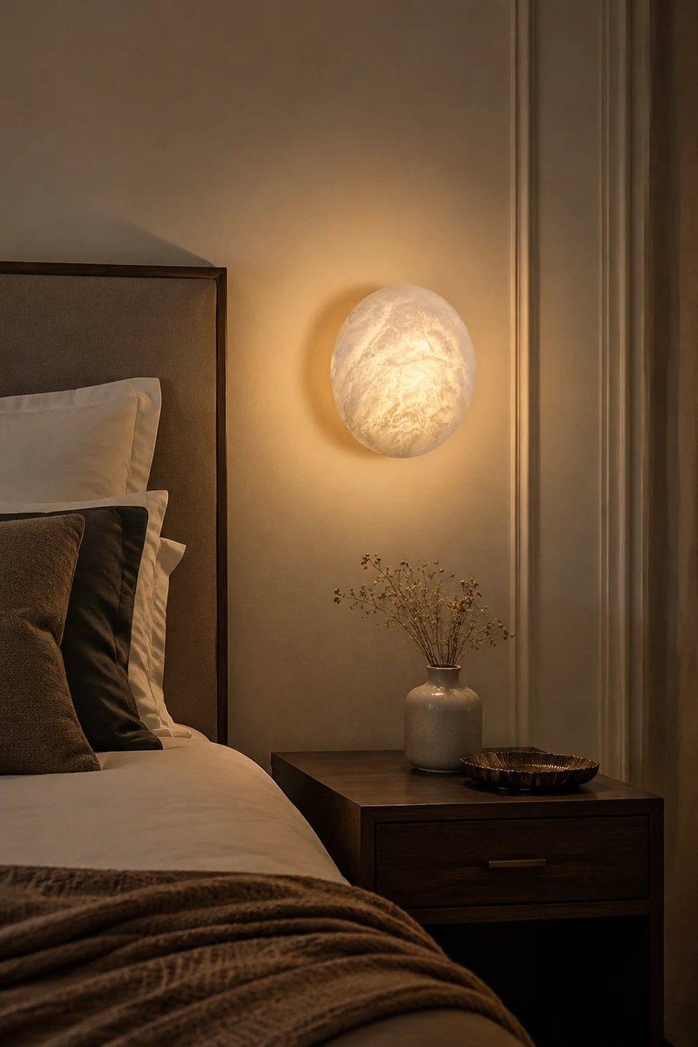 Lunar Glow Alabaster Wall Light - Lumpaz