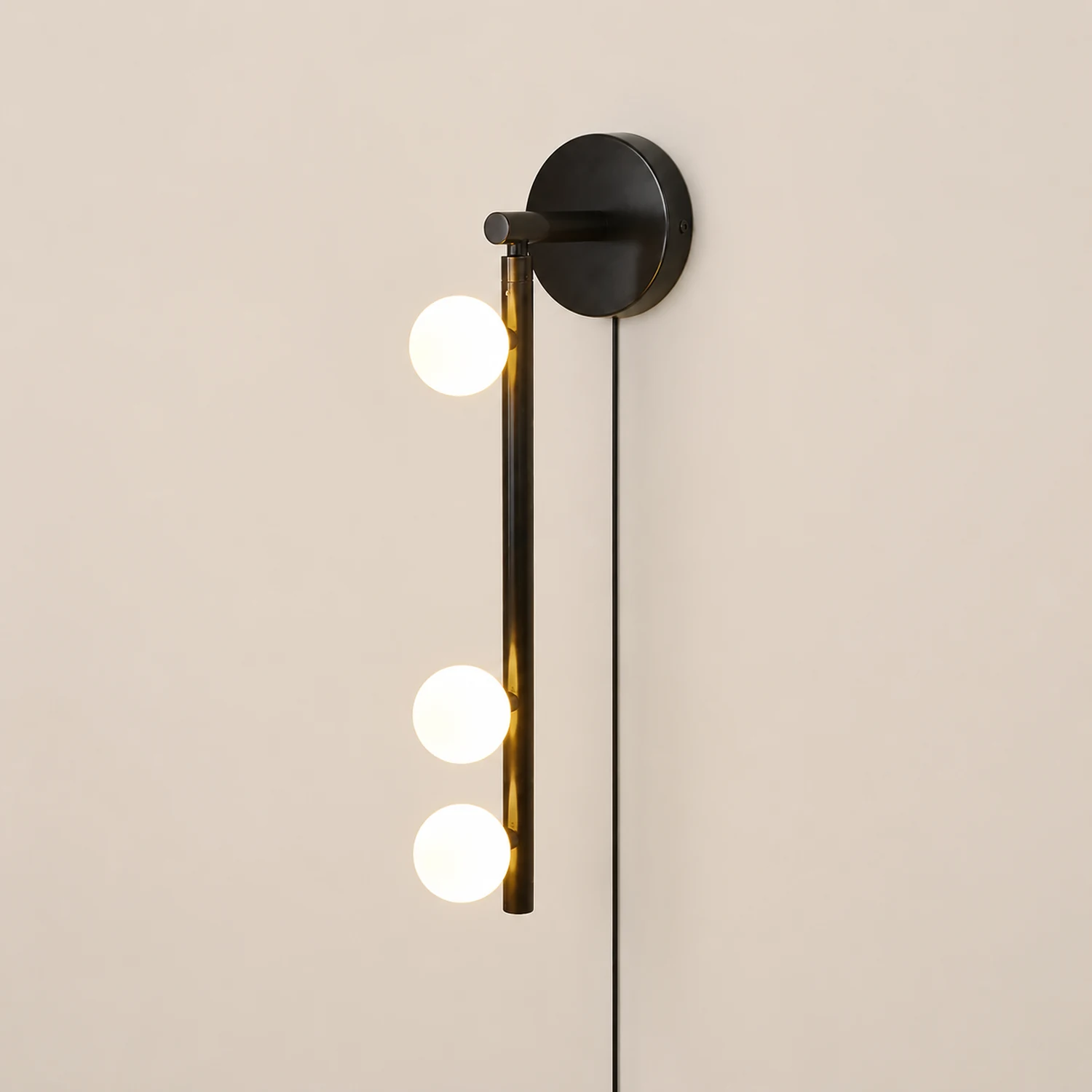 Brass Glass Tube Plug-in Wall Lamp - Lumpaz