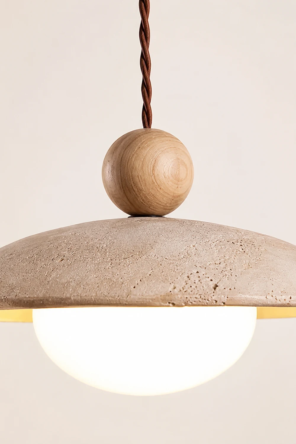 Scandinavian Travertine Disc Pendant Lamp - Lumpaz