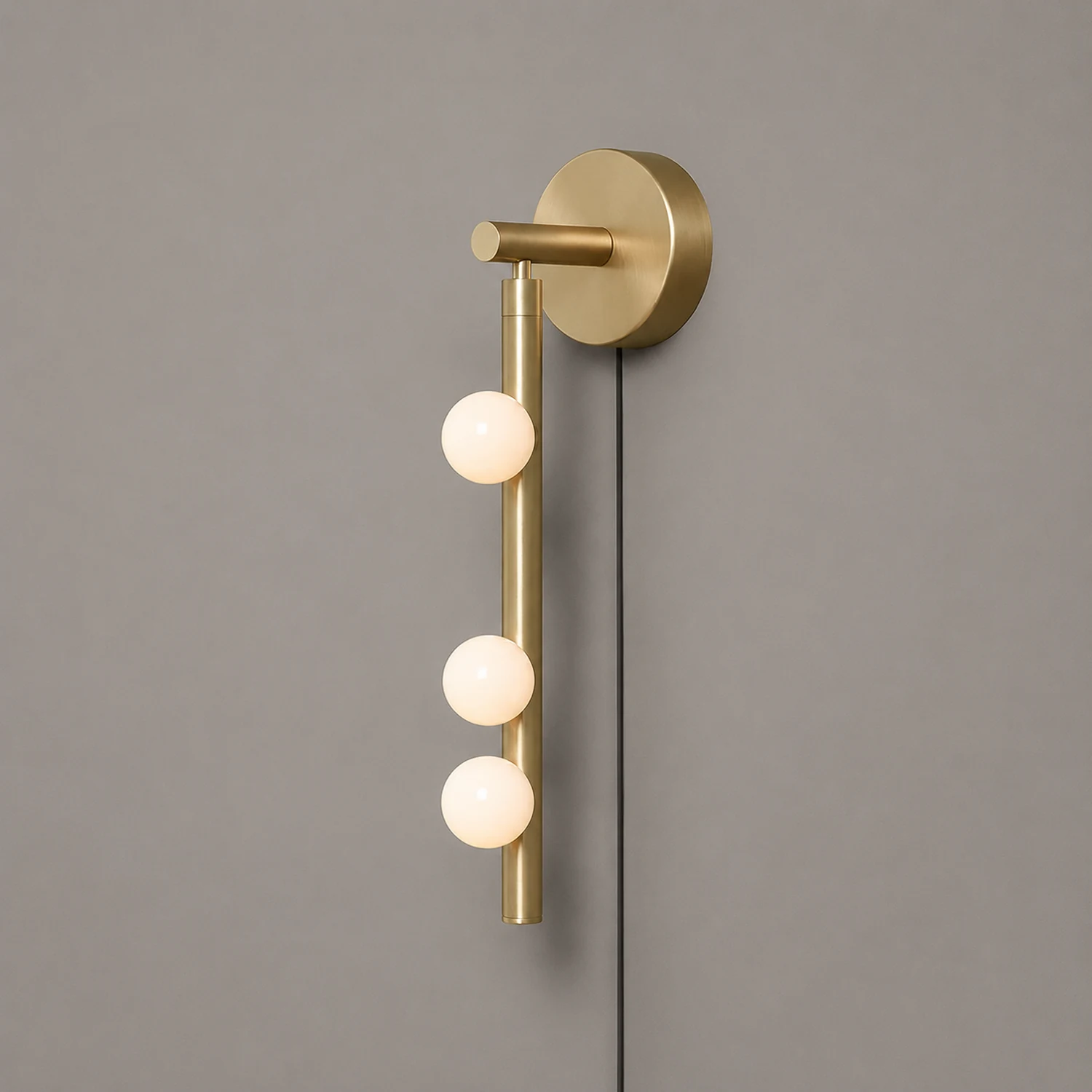 Brass Glass Tube Plug-in Wall Lamp - Lumpaz