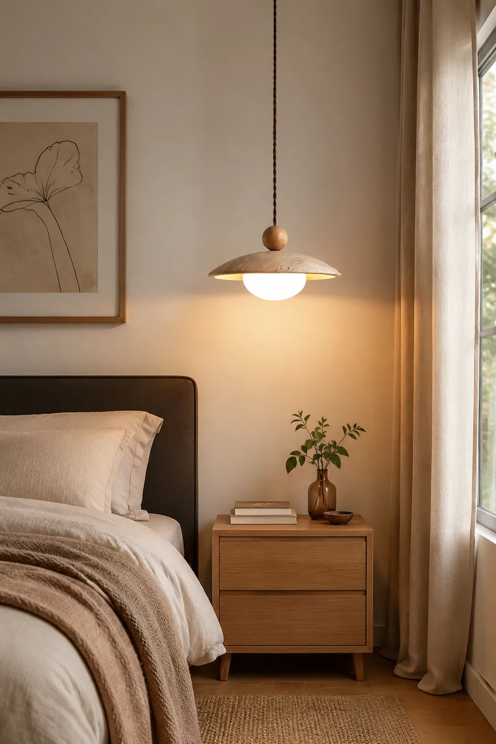 Scandinavian Travertine Disc Pendant Lamp - Lumpaz