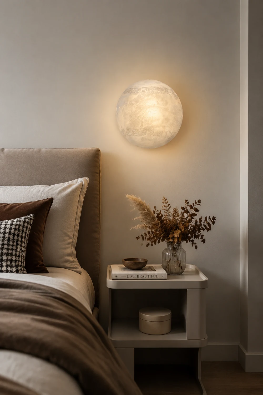 Lunar Glow Alabaster Wall Light - Lumpaz
