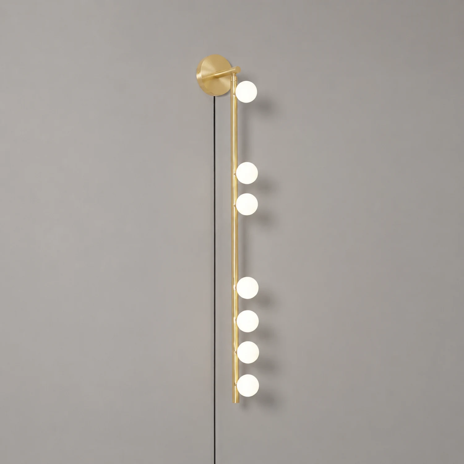 Brass Glass Tube Plug-in Wall Lamp - Lumpaz