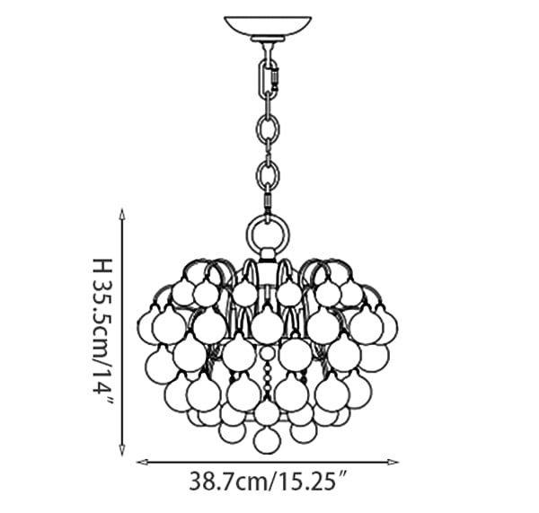 Bellvale Small Glass Chandelier